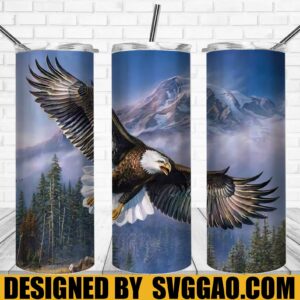 Bird Of Prey Eagle Tumbler Wrap PNG, Eagle 20oz Skinny Tumbler Design, Sublimation Designs PNG File