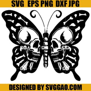 Skull Butterfly SVG, Skeleton Buttefly SVG, Halloween Skull SVG