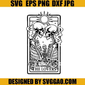 The Lovers SVG, Skull Lovers SVG, Summer Skeleton SVG