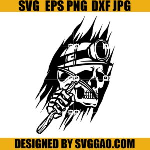 Coal Miner Skull SVG, Mining Skull SVG, Halloween Skull SVG