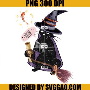 Witchy Witch Cat PNG, Halloween Witch Cat PNG, Magician Cat PNG