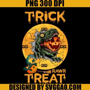 Trick Rawr Treat PNG, Dinosaurs Spooky And Scary Witch Halloween Night Party PNG