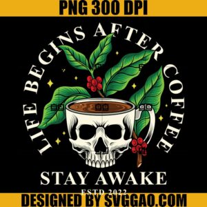 Skull Coffee PNG, Stay Awake PNG, Horror Coffee Latte PNG