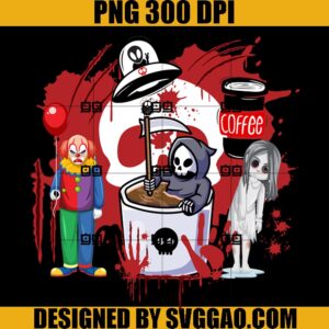 Horror Movie And Coffee Halloween PNG, Spooky Season Fall Coffee PNG