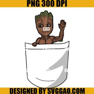 Shirt Pocket Groot PNG, Baby Groot PNG