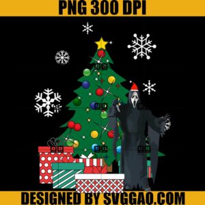 Scream Ghostface Around The Christmas Tree PNG, Stab Ghostface Scream PNG