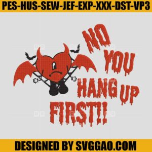 Bad Bunny Halloween Embroidery File, No Hang Up Fist Embroidery Design