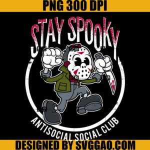 Stay Spooky PNG, Cartoon Friday The 13th PNG, Antisocial Social Club PNG
