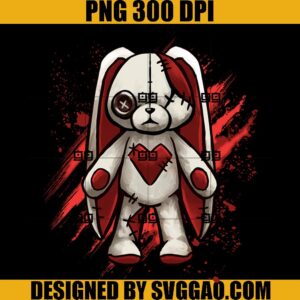 Cute Goth Bunny Halloween PNG, Creepy Emo Kawaii Bunny PNG