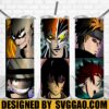 My Hero Academia Characters Tumbler Wrap PNG, Anime 20oz Skinny Tumbler Designs, Sublimation Designs PNG