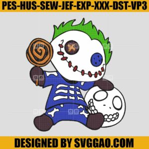 Stitch As Joker Embridery Design, Funny Stitch Halloween Embroidery Machine File