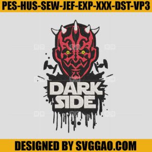 Darth Maul Embroidery Design, Dark Side Embroidery Machine File