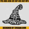 Cheetah Print Witch Hat Embroidery Design, Witches Hat Embroidery , Witch Leopard Print Embroidery Machine File