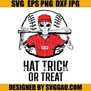 Skeleton Hat Trick Or Treat Baseball SVG, Hat Trick Or Treat Baseball SVG, Skeleton Baseball SVG