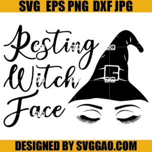 Resting Witch Face SVG, Withch Halloween SVG, Happy Halloween SVG