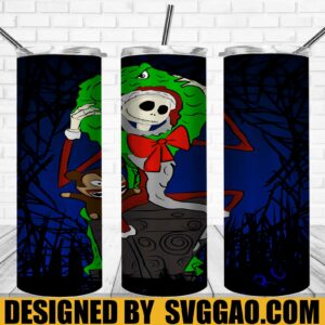 Nightmare Before Christmas Tumbler Wrap PNG, Jack Skellington Tumbler