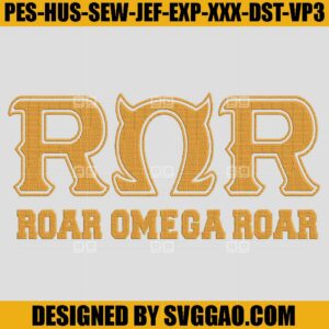 Monsters University Embroidery Design, ROR Roar Omega Roar Embroidery Machine File