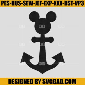 Mickey Anchor Cruise Ship Embroidery Design, Cruise Ship Embroidery Machine File