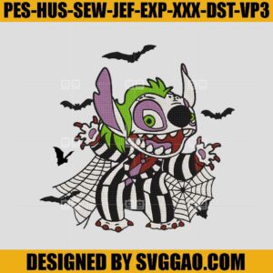 Joker Stitch Halloween Embroidery Design, Stitch Bat Embroidery Machine File