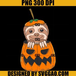 Sloth Pumpkin PNG, Sloth Halloween PNG