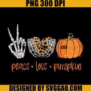 Halloween Peace Love Pumpkin Fall PNG, Halloween PNG