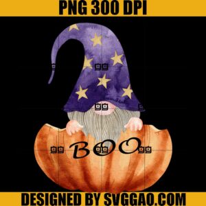 Gnome Pumpkin Halloweeen PNG, Boo Halloween PNG