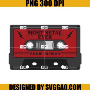 Eddie Munson Cassette Tape PNG, Most Metal Ever Eddie Munson PNG, Stranger Things PNG