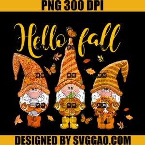 Hello Fall PNG, Gnome Thankful PNG, Thanks Giving PNG