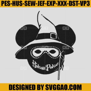 Hokus Pokus Embroidery Design, Mouse Ears Embroidery Machine File