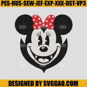 Minie Dracula Embroidery Design, Disney Halloween Embroidery Machine File