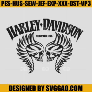 Harley Davidson Embroidery Design, Motorcycle Motors Embroidery Machine File