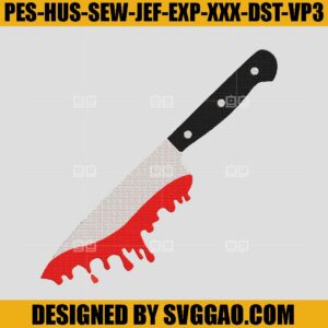 Blood Knife Embroidery Design, Knife Jack Embroidery Machine File