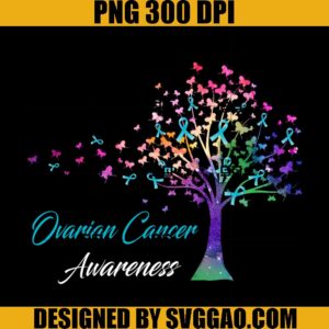 Tree Ribbons Ovarian Cancer Awareness PNG, Support Ovarian Cancer Warrior PNG