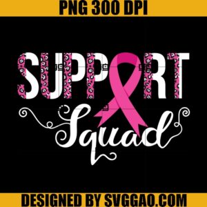 Support Squad Pink Ribbon PNG, Breast Cancer Awareness Leopard PNG