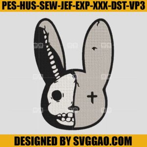 Bad Bunny Embroidery Design, Bad Bunny Halloween Embroidery Machine File