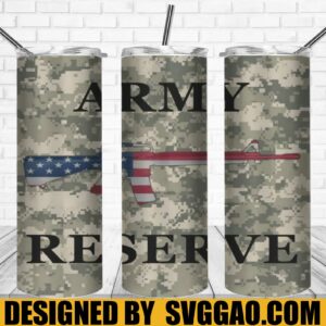 Army Reserve Full Tumbler Wrap, Veteran Day Skinny Straight, 20 Oz Skinny, PNG Digital File