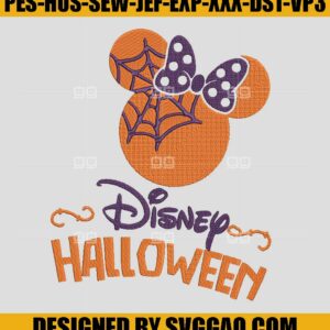 Disney Minnie Halloween Embroidery Design, Happy Halloween Embroidery File