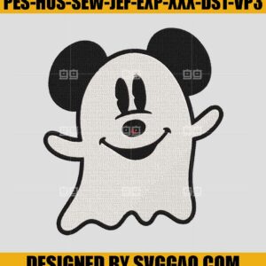 Mickey Mouse Embroidery Design, Boo Mickey Mouse Embroidery File