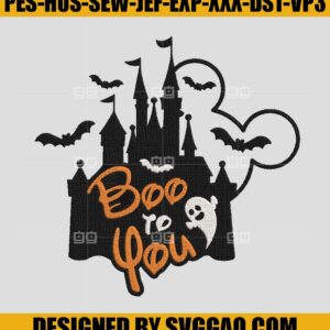 Boo To You Embroidery Design, Castle Heart Mickey Embroidery Machine