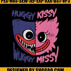 Poppy Playtime Huggy Wuggy Embroidery Design, Huggy Kissy Embroidery Machine File