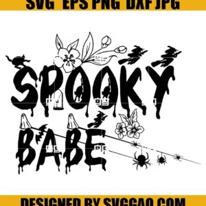 Spooky Babe SVG, Boo Halloween SVG, Halloween SVG