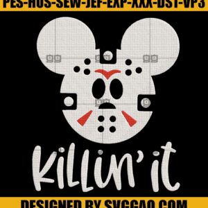 Killin It Jason Voorhees Embroidery Design, Jason Voorhees Mickey Face Embroidery Machine File