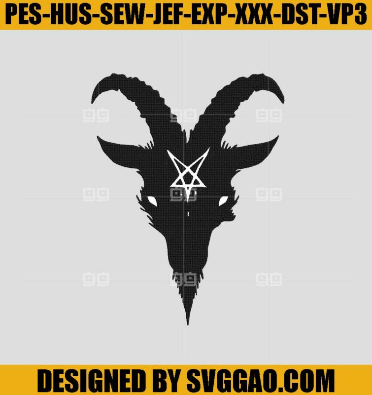 Sigil Of Baphomet Logo Halloween, Hail Satan Embroidery