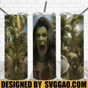She Hulk 20oz Skinny Tumbler Designs, Sublimation Designs PNG