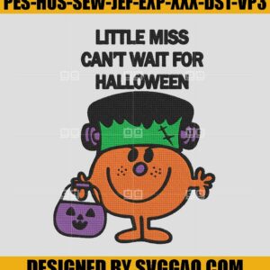 Little Miss Franken Embroidery Design,Halloween Embroidery Machine File