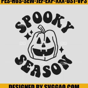 Spooky Season Embroidery Design, Cute Halloween Jackolantern Embroidery Machine File