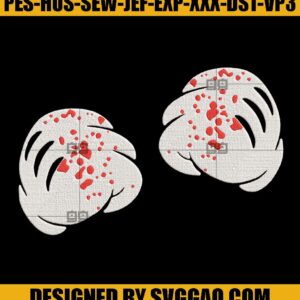 Bloody Knuckles Embroidery Design, Mickey Hand Embroidery