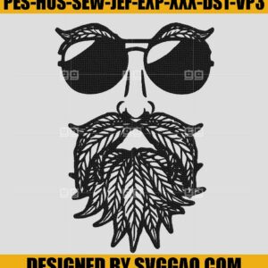 Beardman Cannabis Smoking Embroidery, Cannabis Embroidery