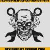 American Mechanic Skull Embroidery Design, Skull Embroidery