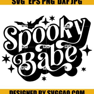 Spooky Babe SVG, Halloween Spooky SVG, Bat Halloween SVG